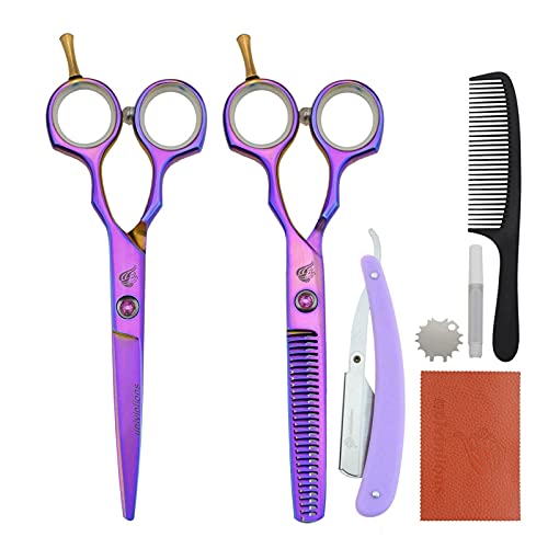 Cadeau de rasoir et kit ciseaux de coiffure 5,5 pouces pour s'initier à la coupe de cheveux