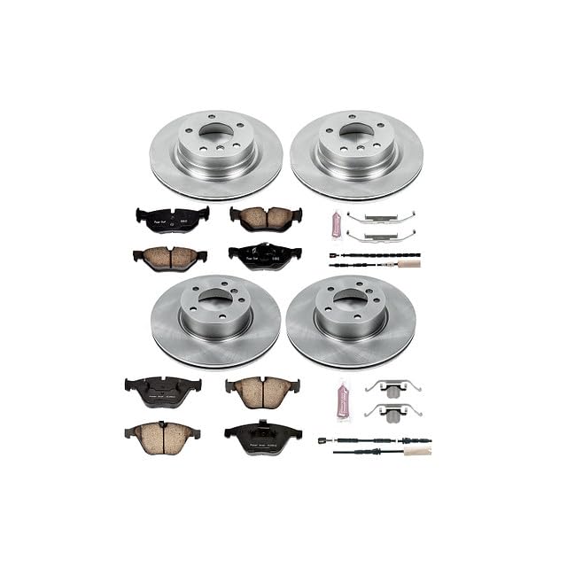Image of PowerStop Front and Rear Brake Kit for BMW 328i 2011-13 - Z17 Ceramic Brake Pads & Disc Rotors Replacement, KOE6072