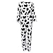 VALICLUD 2 Pezzi Pigiama da Donna Mucca Set da Notte in Peluche a Due Pezzi Costume da Mucca Sfocato Modello Animale Maniche Lunghe da Notte per l'inverno Capodanno
