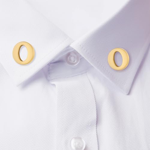 Image of HONEY BEAR Mens Womens Initial Alphabet Letter Lapel Pins Collar Badge Brooches for Business Wedding Graduation Gift Matte Gold 0.59 inches