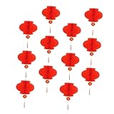 VORCOOL 80 個 折り 提灯 赤 紙 提灯 中華 提灯 赤 置物 折り 赤 提灯 結婚式 吊るし 提灯 月 新 年 提灯 赤 中華 提灯 運勢 提灯