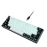 Snpurdiri 60% Wired Gaming Keyboard, RGB Backlit,Ultra-Compact Mini Keyboard with Detachable Cable,Black and White Color