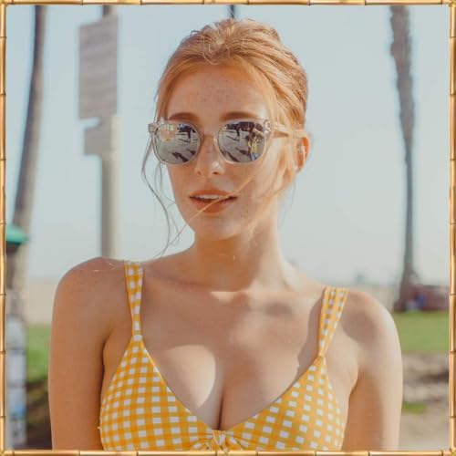 Woodies Clear Acetate Frame and Colored TAC Lenses Sunglasses | FREE Wooden Gift Box | 100% UVA/UVB Ray Protection2