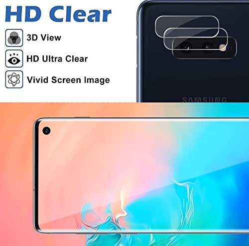 Micger Galaxy S10E Screen Protector 【2+2 Pack】 With 2 Pack Camera Lens Protector, Easy Installation3D Glass Full Coverage, 9H Hardness Tempered Glass Screen Protector For Samsung Galaxy S10E #TOP3