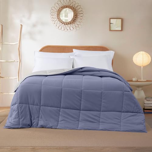 Image of Modern Threads Down Alternative Reversible Comforter Deep Blue /Silver Twin