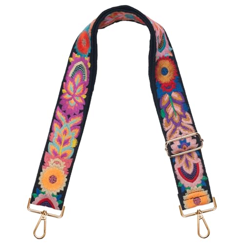 Embroidered Purse Strap, Wide Purse Straps Replacement Crossbody Bag, Adjustable 2 inch Guitar Strap