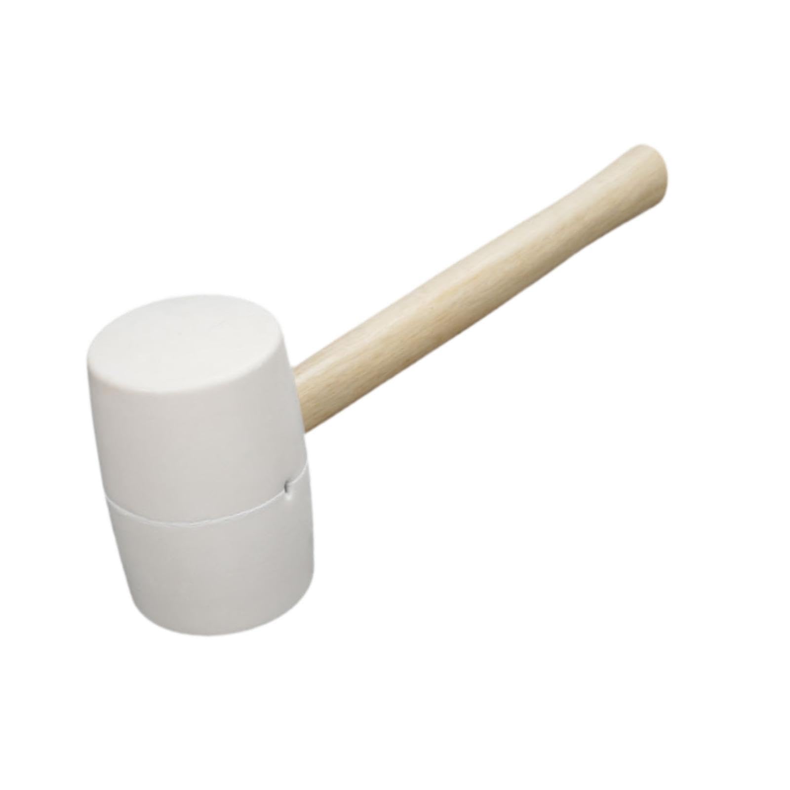 Generic Rubber Mallet Hammer Rubber Hammer Portable Installation Hammer White Hammer for DIY Tiling Home Decoration Flooring Installs, 1050g
