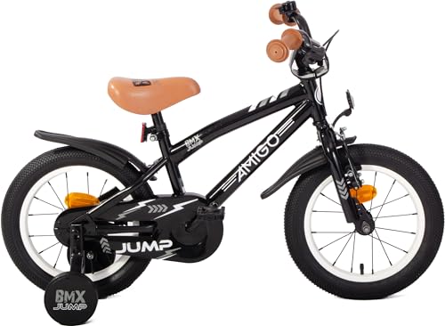 AMIGO BMX Jump - Kinderfahrrad Jungen - 14 Zoll - Mit Rucktrittbremse und...