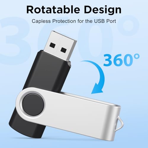 Uflatek USB Stick 16GB 10er Pack – Bunte USB 2.0 Speichersticks Memory Stick, Drehbares Metall-Design, Ideal für Büro, Schule, Datensicherung & Werbegeschenke