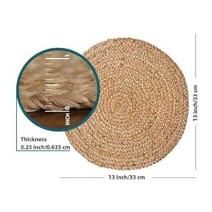 Round Placemats Set of 8 - Jute Placemats for Table Settings - Woven Rustic Dining Décor Round Placemats Set of 8 Jute Placemats for Table Settings Woven Rustic Dining Decor
