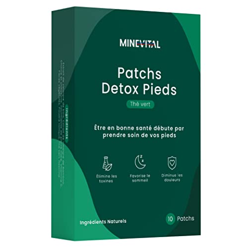 Patch Detox Pieds | Foot Patch Cure Thé Vert Soin Pied | Coussinets Plantaire Vinaigre De Bambou | Anti Douleurs - Stress - Fatigue | Améliore Circulation Sanguine | Sommeil Profond | 10 pcs