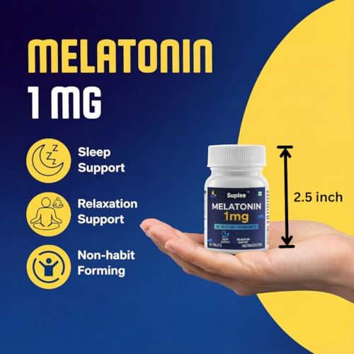 Image of Suplee Melatonin 1 mg (60 Tablets) | For Deep Sleep Support | Non-Habit Forming | Helps Regulate Sleep-Wake Cycle
