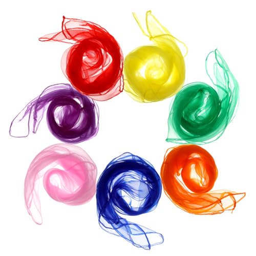 Hemoton Performance Silk Scarves 21 Pcs Juggling Scarves for Boys and Girls Play and Practice