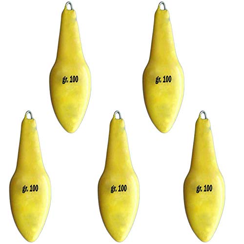 Kit 5 Piombi Da Surfcasting Da 120g Con Alette E Foro Passante - Per Pesca In Mare, Anti-incaglio