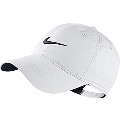 Nike Classic Golf Sun Cap Hat Dri-Fit Unisex Adjustable OSFM, Velcro Closure -White/Black