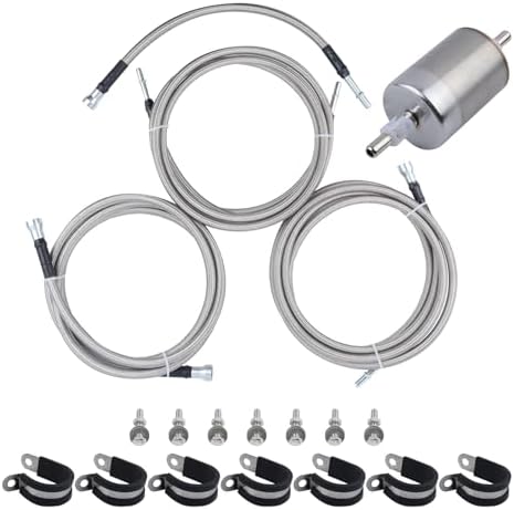MUCO Stainless Fuel Lline kit 819-840 Flexible Braided Lines Stainless ...