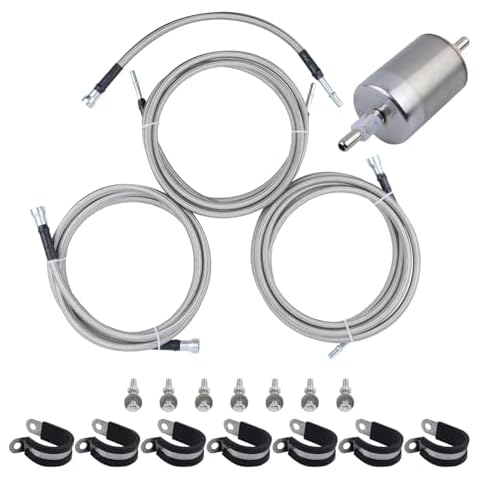 MUCO Stainless Fuel Lline kit 819-840 Flexible Braided Lines Stainless Steel for GMC Sierra/Chevy Silverado 1500 2500 3500 1999 2000 2001 2002 2003 Cover