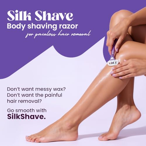 Image of Hyuman SilkShave Body Razor Combo 1 Cartridge Blades /Refill, Aloe Vera + Vit E Lubricated Catridge, Easy hair Removal | Women