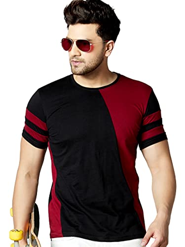Image of AUSK Men Regular Fit T Shirt || Half Sleeve Mens Regular Fit T-Shirt Combo|| Regular Fit T-Shirts for Men Pack of 2 Combo