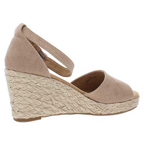Style & Co. Womens Seleene Faux Suede Wedge Sandals Taupe 8 Medium (B,M)2