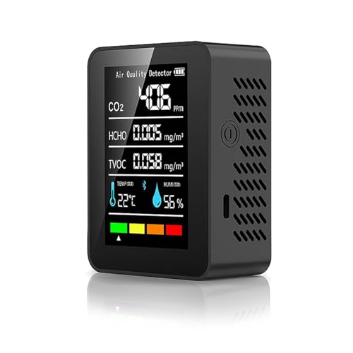 5-in-1 Luftqualitätsmonitor für CO2, TVOC, HCHO, PM2.5 &...