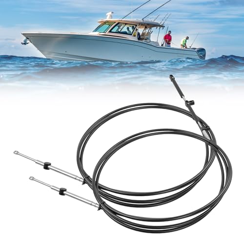 ATRACYPART Boat Throttle and Shift Cables 11FT, GEN I 600A Remote Control Cable, Compatible with Mercury MerCruiser Marine Force Outboard, Replace CC17911 (2PCS)