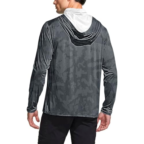 Men's Hooded Sun Protection T Shirts Long Sleeve UV Rash Guard Fishing Shirts Lightweight Quick Dry Athletic Hoodies4
