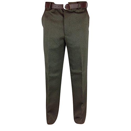Carabou Mens Cavalry Twill Thick Warm Trousers Smart Casual Inside Leg: 29" - Short, Trouser Size: 36", Colour: Brown