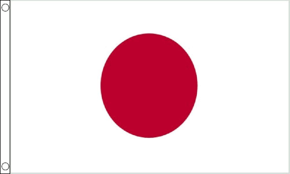 Flagtex Japan Flag 5ft x 3ft National Flag White with Red Circle Disc Hinomaru Rising Sun Premium Quality Polyester Double Stitched Brass Grommets 150cm x 90cm Indoor Outdoor Banner Display