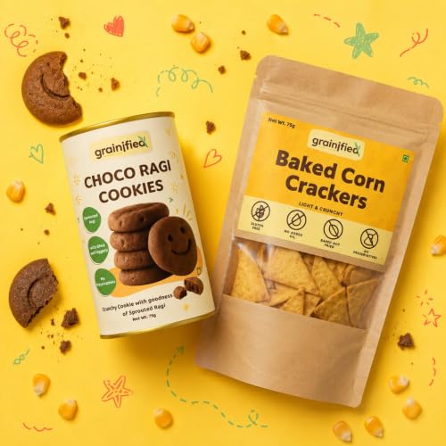 Image of Grainified Trial Box | Corn Crackers + Choco Ragi Cookies | No Maida | No Preservatives | 150g