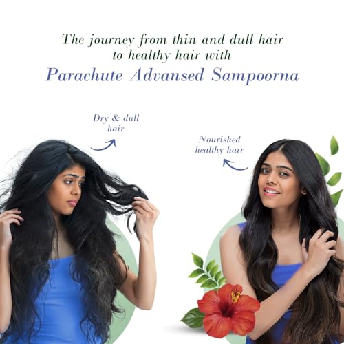 Parachute Advansed Sampoorna Coconut Hair Oil with 5 Herbs (Hibiscus, Curry Leaves, Methi, Amla & Aloe), For Long, Thick & Black Hair, 280ml - Image 8