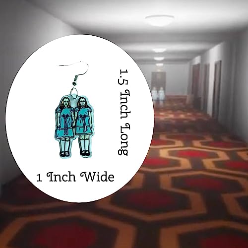 Mesmerizing Shining Twins Earrings: Embrace the Eerie Beauty of The Shining with Hauntingly Delightful Jewelry - Perfect for Horror Fans and Movie Enthusiasts. Cute Shining Twins Costume Accessories for Women, Teens, Girls and More. Shining Twins Halloween Costume Accessories for All.2