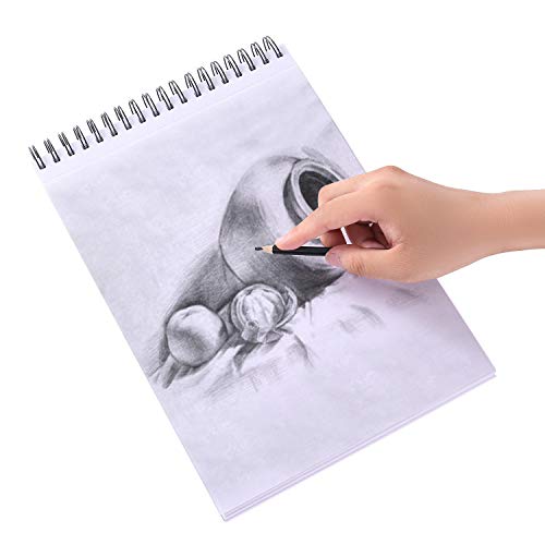 Bachmore Sketchpad 9X12" Inch (57Lb/85G), 100 Sheets Of Spiral Bound Sketch Book For Artist Pro & Amateurs | Marker Art, Colored Pencil #TOP2