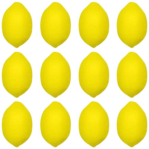 iMagitek 12 Pack Lemon Stress Relief Toys Lemon Stress Balls PU Toys for Kids Party Favors Supplies, Stress Relief Party Favors, Kitchen Decorations