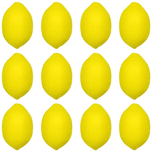 iMagitek 12 Pack Lemon Stress Relief Toys Lemon Stress Balls PU Toys for Kids Party Favors Supplies, Stress Relief Party Favors, Kitchen Decorations