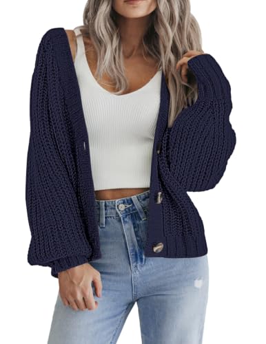 Image of Zeagoo Women's 2026 Fall Chunky Knit Cardigans Long Sleeve Sweaters