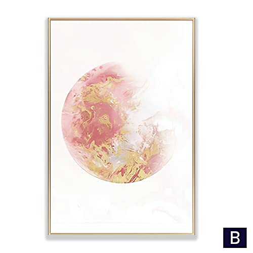 Impression moderne abstraite sur toile premium | Grand triptyque rose bohème 70x100cm - 2