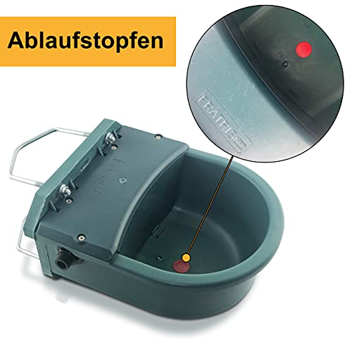 2 Stück Tränkebecken 4 Liter aus Kunststoff | automatische Tränke mit Halterungen | Schwimmertränkebecken Pferde Rinder Schafe Schwimmer Hunde