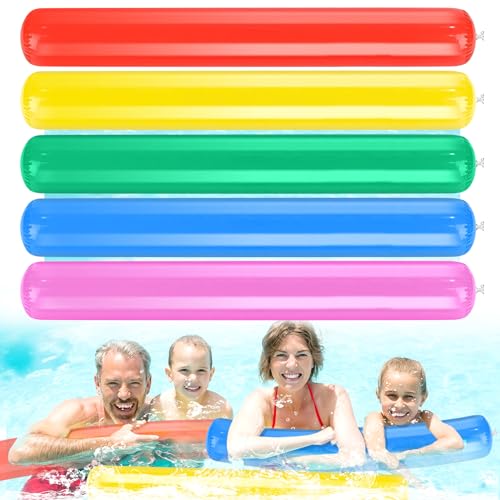 Fideos de Natación, 5 Piezas Fideos flotantes, 105 cm Fideos inflables, Fideos Piscina, Fideos de NatacióN Flotador de Juguete, para Parques Acuáticos, Playas, para niños y Adultos