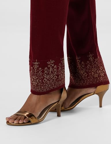 Image of BIBA Women Regular High Rise Acrylic Pants