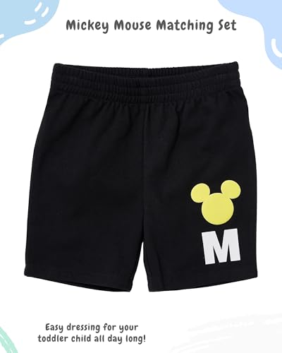 Image of Disney Boys T-shirt and Shorts Outfit Set - Holographic T-Shirt & Matching Shorts Set, Mickey Mouse & Toy Story
