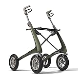 byACRE Carbon Overland Adult Rollator, All-Terrain, Ultra-Durable, Foldable, Green
