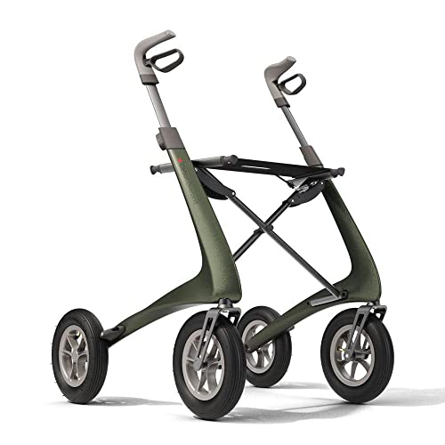 byACRE Carbon Overland Adult Rollator, All-Terrain, Ultra-Durable, Foldable, Green