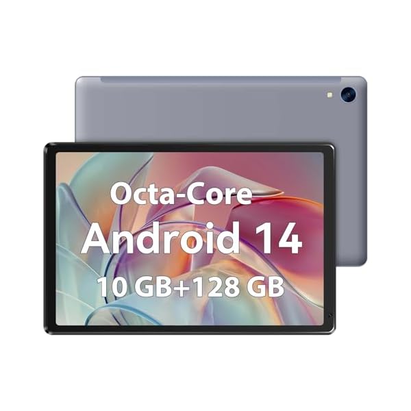 Tablet 10 Inch Android 14 Octa-core 10 GB RAM 128GB ROM 5MP+8MP Camera WiFi Bluetooth Tablet PC (Gray)