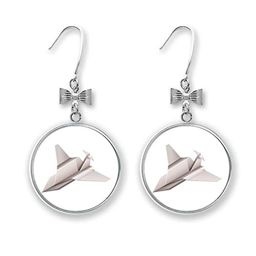 Boucles d'oreilles avion en argent massif style origami géométrique