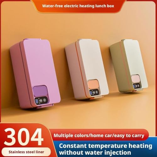 Boîte à déjeuner électrique sans fil, 12 000 mAh, rechargeable, boîte à déjeuner chauffante automatique, récipient en acier inoxydable avec couverts, temps de chauffage réglable, chauffage alimentaire