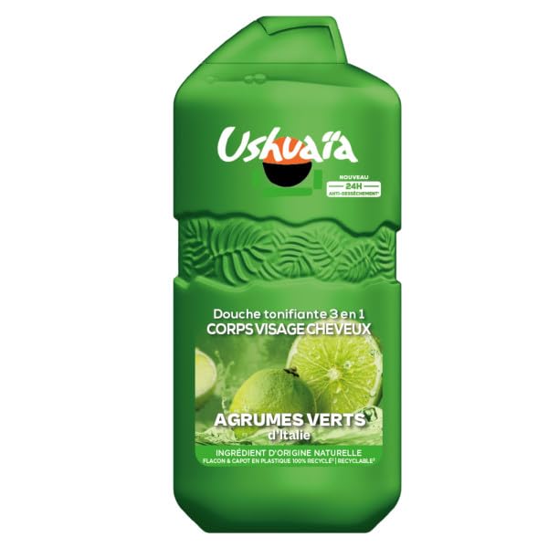 Ushuaia 3-in-1 Body, Face and Hair Shower Gel, Italian Green Citrus, 24H 280 ml
