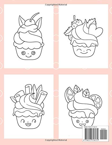 Cupcake Coloring Book for Kids: Creative Activity for Girls - Super Cute & Sweet Desings - Perfect Gift for Teens and Toddlers (Large 8.5x11 Inch, Glossy Cover) image 3