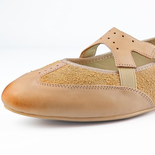 Women's Mary Jane Ballet Flats, Cross Strap Design, Soft Thin Sole & Low Heel, Breathable Microfiber, Easy Slip-On Wide Opening Comfortable Round-Toe Casual Shoes Ballerina Flat Women Shoes Dressy US Size 74