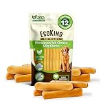 EcoKind Yak Cheese Himalayan Dog Chews, Yak Chews for Large Dogs, Long Lasting Bone for Aggressive Chewers, 3 Ingredient Natural High Protein Treats, No Additives or Lactose, Large - 12+ Chews (3 lbs)